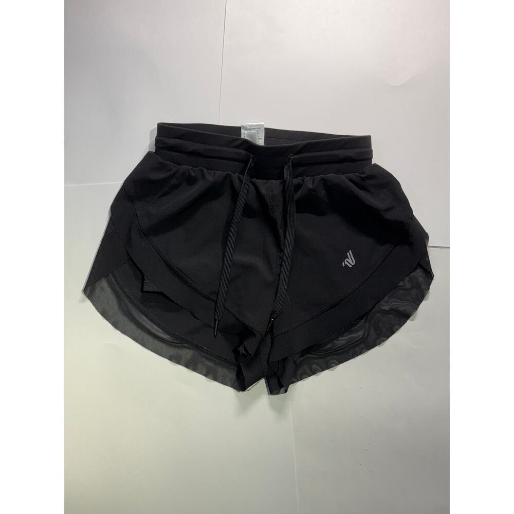 Varsity Spirit Black Double Layer Mesh Athletic Shorts (Size XS)